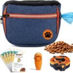 Dog Treat Pouch Bag for Training  Removable Liners, Large Opening Capacity Treat Bag with Clicker, Obedience Cards, Waist Strap Clip Treat Fanny Pack for Dog Training and Walking