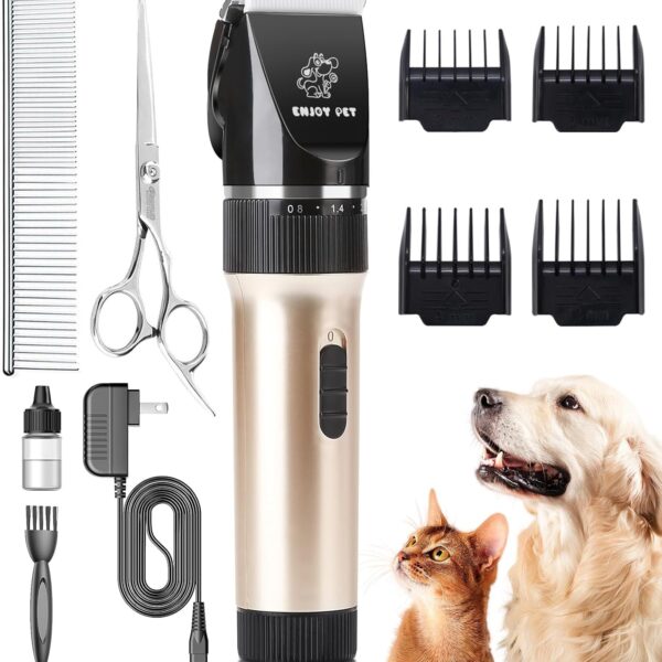 Dog Clippers for Grooming, Low Noise Dog Grooming Clippers, Cordless Dog Hair Trimmer, Rechargeable Dog Shavers for Grooming Dogs Cats Pets