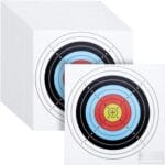 Okuna Outpost Paper Targets for Shooting - 17 x 17 in, 50-Pack - 10-Ring 5-Color Bullseye Targets for Shooting Range & Pistol Practice - Archery & Airsoft Accessories