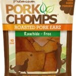 Pork Chomps Roasted Pork Skin Dog Chews, Ear Shapes, 10 Count