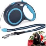 30Ft Retractable Dog Leash,Heavy Duty Great Leash for Dog up to 77 lbs,Night Reflection,One-Handed Brake, Strong Nylon Tape, Tangle Free,Anti-Slip Rubberized Handle(Cord,Large Size)