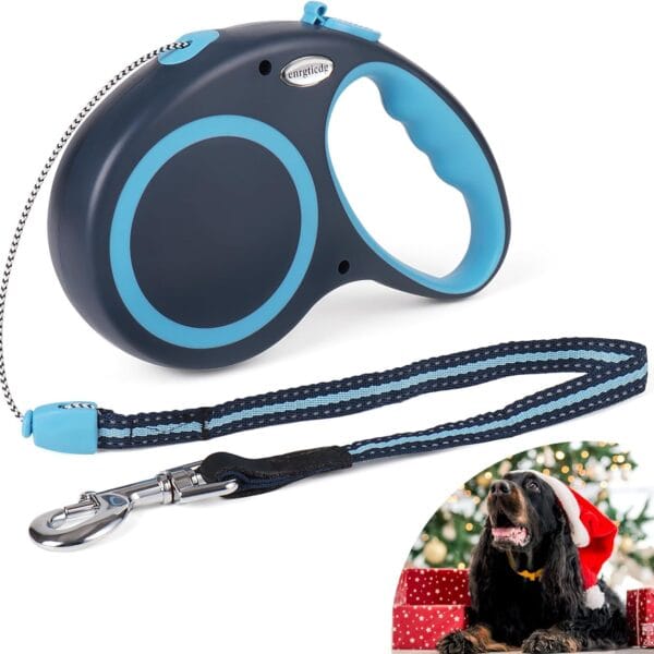 30Ft Retractable Dog Leash,Heavy Duty Great Leash for Dog up to 77 lbs,Night Reflection,One-Handed Brake, Strong Nylon Tape, Tangle Free,Anti-Slip Rubberized Handle(Cord,Large Size)