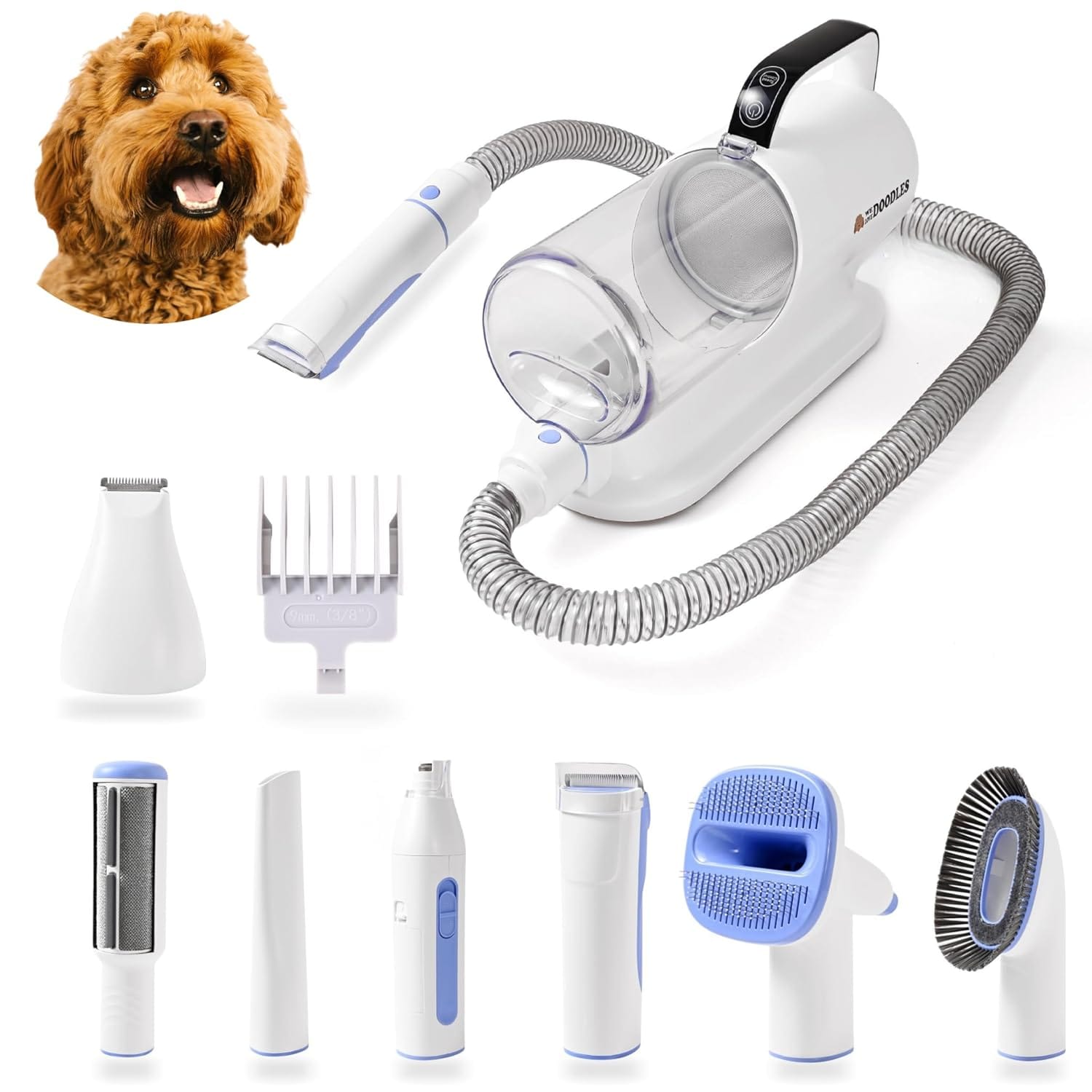 We Love Doodles 11-in-1 Dog Grooming Vacuum - Professional-Grade Dog Clippers, Lightweight Pet Vacuum Grooming Kit for Dogs at Home, For Long Hair & Non Shedding Dogs, Goldendoodles & Poodles We Love Doodles 11-in-1 Dog Grooming Vacuum - Professional-Grade Dog Clippers, Lightweight Pet Vacuum Grooming Kit for Dogs at Home, For Long Hair & Non Shedding Dogs, Goldendoodles & Poodles