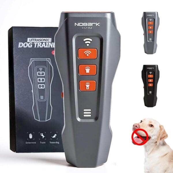 No Bark Ultra Anti Barking Device, 2025 New 3X Ultrasonic Dog Trainer, Safe and Humane Pet Gentle Trainer Ultrasonic, Effective 50FT Range for Indoor & Outdoor Small Medium Large Dog (Grey)