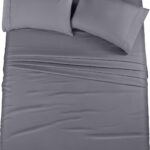Utopia Bedding Queen Sheet Set  4 Piece Bed Sheets for Queen Size Bed, Soft and Breathable Microfiber, Includes 1 Fitted Sheet, 1 Flat Sheet and 2 Pillowcases (Grey)