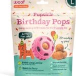 WOOF Pupsicle Birthday Pops - Healthy Dog Treats - Pre-Made Pupsicle Refills- Wholesome Ingredients - Naturally Sweet - Cake-Flavored Birthday Treat for Dogs - Large