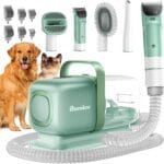 Dog Grooming Kit with Vacuum, 15000Pa Pet Hair Clipper and Shedding Brush, 50dB Low Noise, 2L Capacity, White