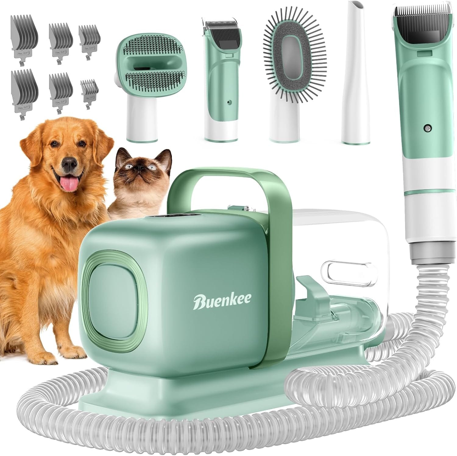 Dog Grooming Kit with Vacuum, 15000Pa Pet Hair Clipper and Shedding Brush, 50dB Low Noise, 2L Capacity, White Dog Grooming Kit with Vacuum, 15000Pa Pet Hair Clipper and Shedding Brush, 50dB Low Noise, 2L Capacity, White