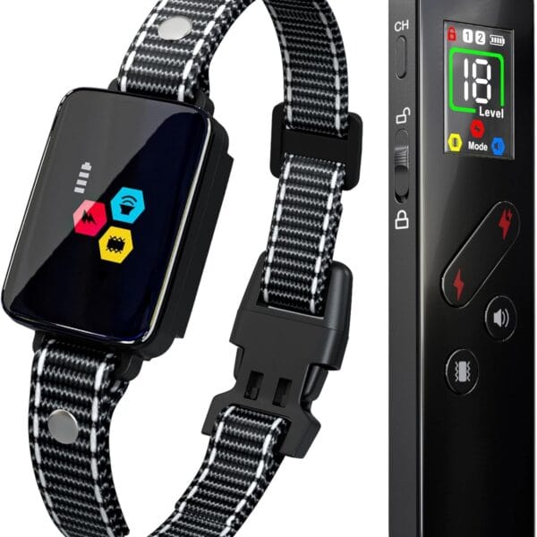 Cat Training Collar Cat Bark Collar with Remote Electric Cats Shock Collar 3300FT IP67 Waterproof 3 Training Modes Beep Vibration Shock Mode Top Meowing Effective for Bad Behavior Black Knight