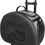 PET LIFE 'Final Destination' Airline Approved 2-in-1 Tough-Shell Wheeled Collapsible Travel Fashion Pet Dog Carrier Crate, One Size, Black