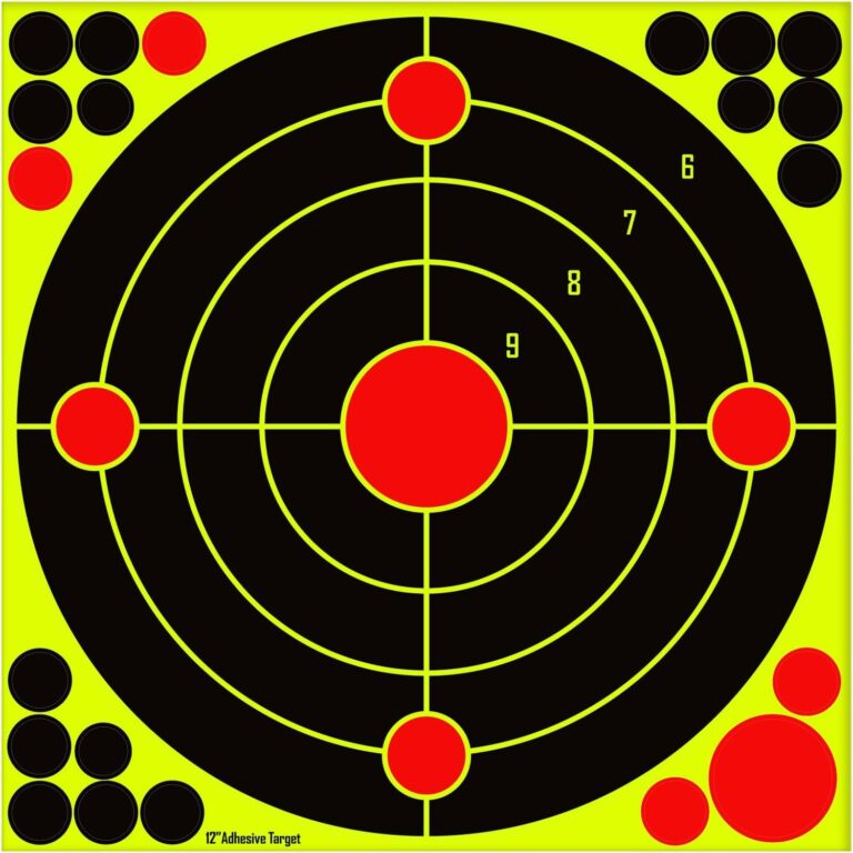 12x12 inch Silhouette Splatter Targets - Bright Fluorescent Yellow Easily seen on Impact When Hitting Target for BB Guns, airguns, Rifles, Indoor and Outdoor ranges (10/25/50 Pack)