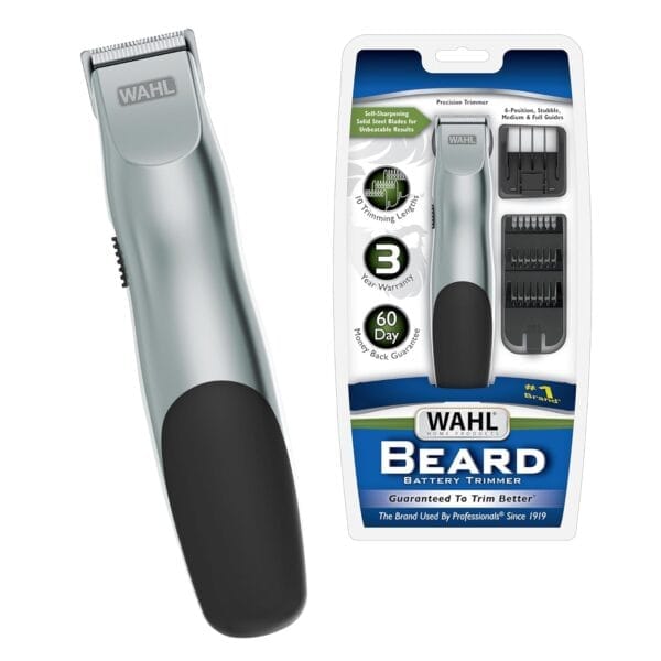 Wahl Groomsman Battery Operated Facial Hair Trimmer for Beard & Mustache Trimming Including Light Detailing and Body Grooming  Model 9906-717V