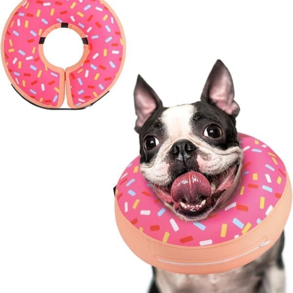 Supet Inflatable Dog Cone Collar Alternative After Surgery, Doggie Neck Donut Collar Recovery ECollar for Post Surgery, Soft Dog Cone for Small Medium Puppies Cats