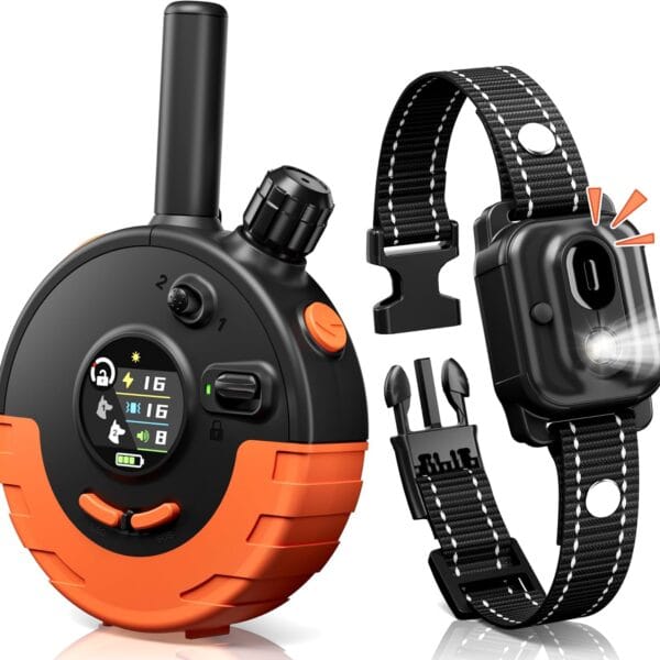 Bousnic Shock Collar for Dogs - 4/5 Mile Remote Dog Training Collar with SOS & Solid Light IPX7 Waterproof Electric Dog Collar Beep(1-8) Vibration & Shock & Boosted(1-16) for Large Medium Small Breeds