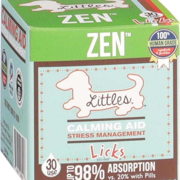 Licks Pill Free Zen Small Breed Dog Calming Aid - Zen Calming Aid Supplements for Aggressive Behavior & Nervousness - Dog & Puppy Treats for Stress Relief & Health - Gel Packets - 30 Use