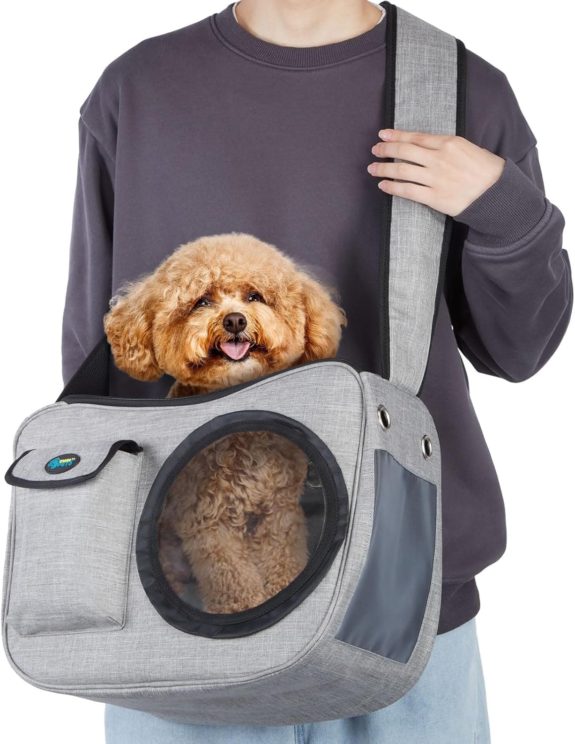 OWNPETS Pet Sling Carrier, Pet Airline Carrier Travel Bag, Fit 10~13lb Small Dogs, Comfortable, Adjustable, Perfect for Airline, Travelling, Daily Walk, Outdoor Activity and Weekend Adventure OWNPETS Pet Sling Carrier, Pet Airline Carrier Travel Bag, Fit 10~13lb Small Dogs, Comfortable, Adjustable, Perfect for Airline, Travelling, Daily Walk, Outdoor Activity and Weekend Adventure