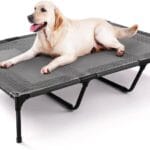petizer 48" Elevated Dog Bed for Extra Large Dogs, Outdoor Dog Cot Bed Waterproof, Raised Cooling Pet Bed, Washable Breathable XXL Dog Bed with Supporting Bars - Up to 200 LBs, Indestructible, X-Large