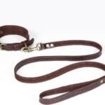 Lightnpro Genuine Leather Dog Collar & Leash Set - Adjustable 18" Premium Leather Collar with Sturdy Metal Buckle & Matching 50" Lead - Durable, Comfortable Walking & Training Gear for Large Breeds