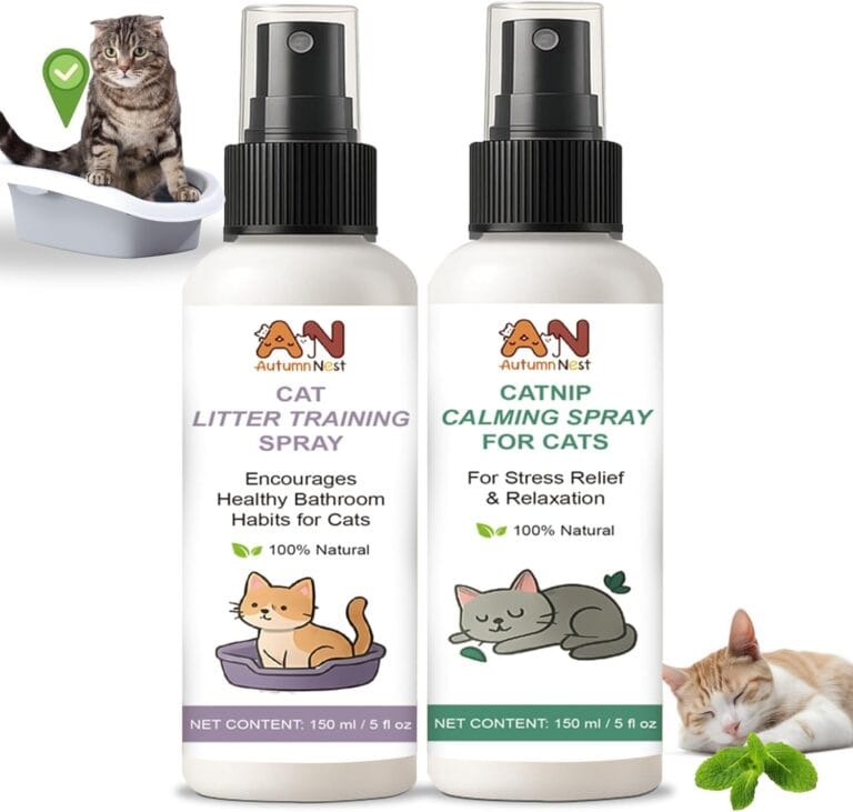 Cat Calming & Litter Training Spray Kit  2-Pack 150ml Duo  Natural Catnip Calm Spray + Litter Box Attractant Spray  Safe Behavior Training Aid for Cats & Kittens