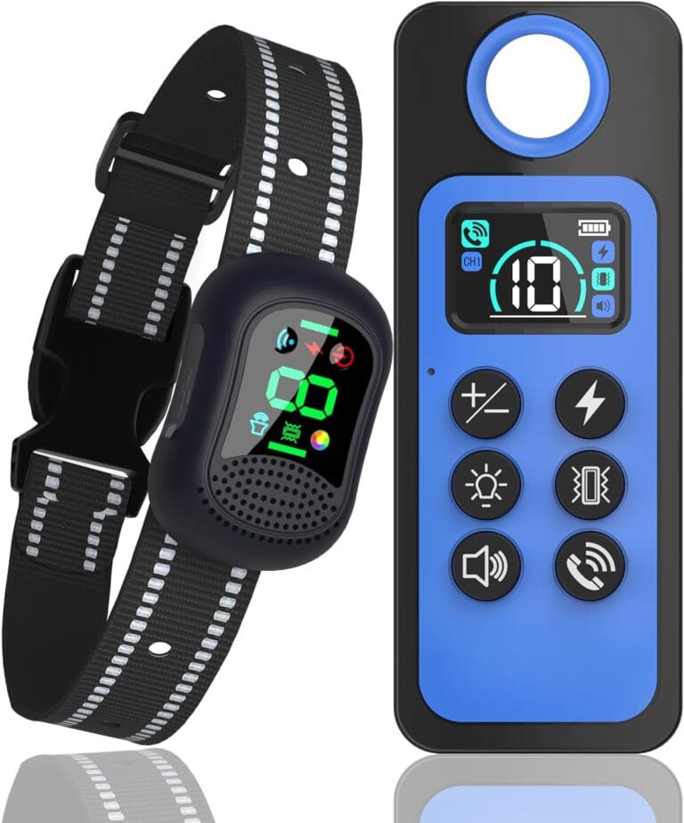 Dog Shock Collar/Medium/Small Dogs | Rechargeable E-Collar,4900FT Dog Training Collar with Remote IP67 Waterproof/4 Training Modes Adjustable Sensitivity Beep Vibration