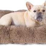 EHEYCIGA Fluffy Dog Crate Bed for Medium Dogs, Plush Faux Fur Crate Pad, Calming Anti Anxiety Medium Dog Bed for Crate, Washable Soft Warm Mat with Non-Slip Bottom, Camel