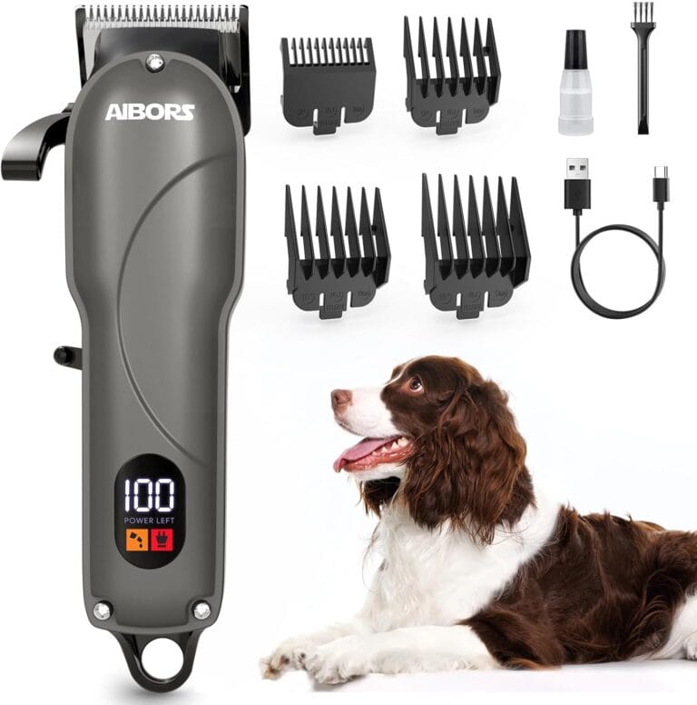 Dog Clippers for Grooming: Dog Grooming Kit Low Noise Electric Quiet Rechargeable Adjustable Clipper Comb Cordless Pet Hair Thick Coats Clippers Trimmers Set Dogs Hair Clippers for Dogs Cats Pets