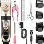 Sminiker Professional Rechargeable Cordless Dogs Cats Horse Grooming Clippers - Professional Pet Hair Clippers with Comb Guides for Dogs Cats Horses and Other House Animals Pet Grooming Kit