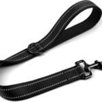 Joytale Strong Short Dog Leash 2FT, 1.2 Inch Wide, Heavy Duty, Padded Handle for Traffic Control, Reflective Leash for Medium and Large Dogs Walking Training, Black