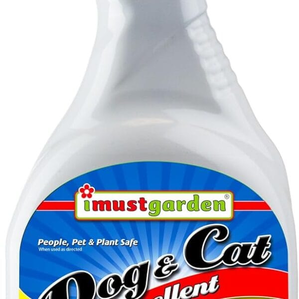 I Must Garden Dog and Cat Repellent: All Natural Spray to Stop Chewing and Repel from Yards, Plants, and Gardens  32oz Easy Spray Bottle