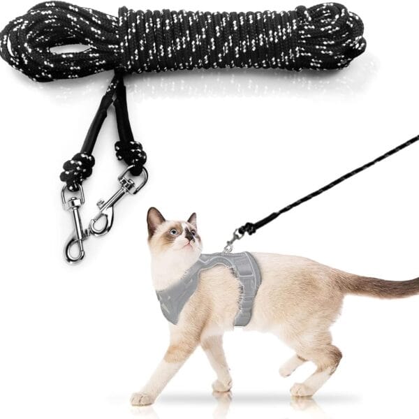 Extra Long Cat Leash for Yard, 9M/30FT Lightweight Outdoor Cat Leash Long Light Extension, Long Thin Lead for Rabbits, Kitten, Puppy and Small Animals