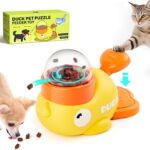 Potaroma Cat Puzzle Treat Dispenser, Interactive Duck-Shaped Enrichment Toy for Cats and Small Dogs, IQ Training and Exercise 8.6 Inches