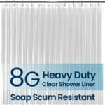 LiBa Bathroom Shower Curtain Waterproof Plastic Shower Curtain Premium PEVA Non-Toxic with Rust Proof Grommets Clear 8G Bathroom Accessories 72x72