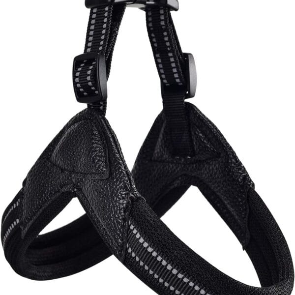 Dog Harness No Pull Ultra Soft Breathable Padded Pet Harness 2 Adjustable Botton, 3M Reflective Pet Harness for Dogs Easy Control for Small Medium Large Dogs (M, Black)