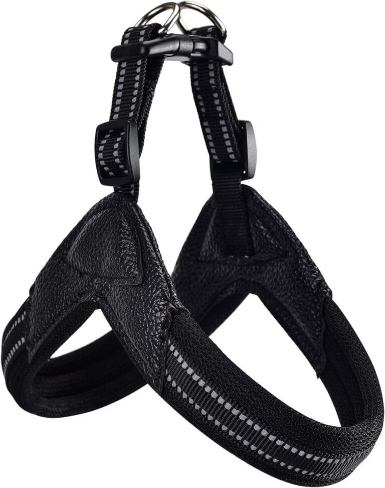 Dog Harness No Pull Ultra Soft Breathable Padded Pet Harness 2 Adjustable Botton, 3M Reflective Pet Harness for Dogs Easy Control for Small Medium Large Dogs (M, Black)