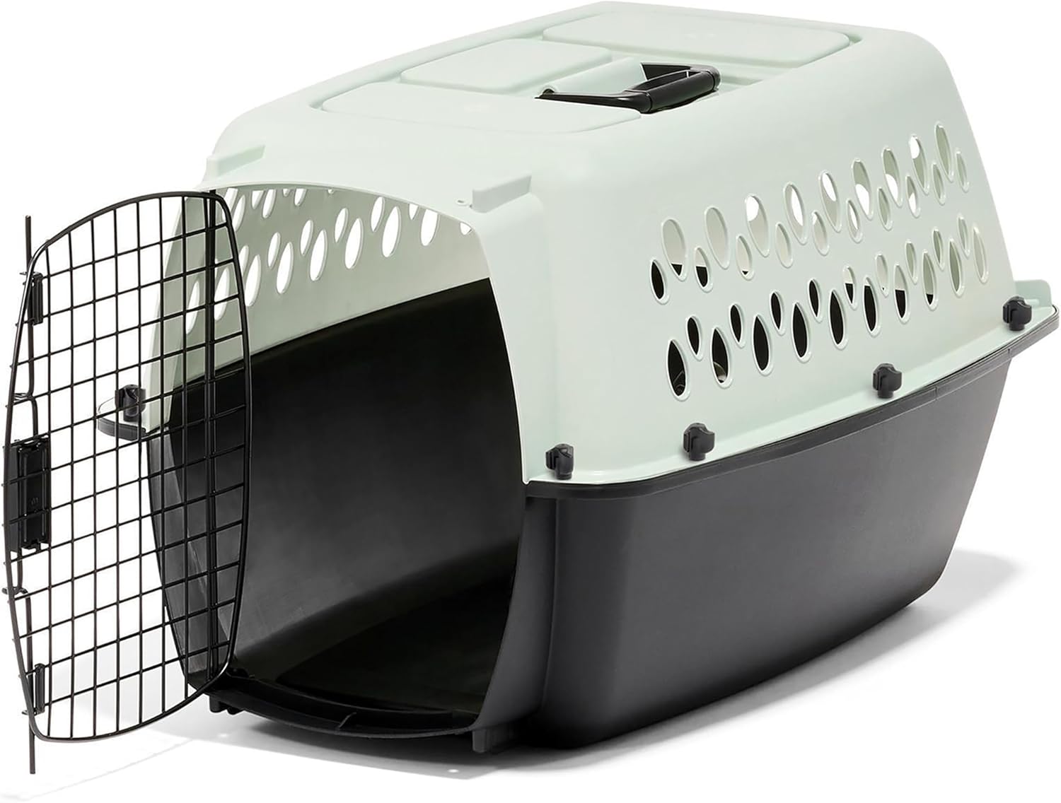 Petmate Pet Porter Fashion Dog Kennel - Crate for Pets 15-20 lbs - Airline Approved Pet Carrier - Durable Plastic Shell - For Home and Travel - Made in USA - 24 Inches - Pale Aqua and Black Petmate Pet Porter Fashion Dog Kennel - Crate for Pets 15-20 lbs - Airline Approved Pet Carrier - Durable Plastic Shell - For Home and Travel - Made in USA - 24 Inches - Pale Aqua and Black