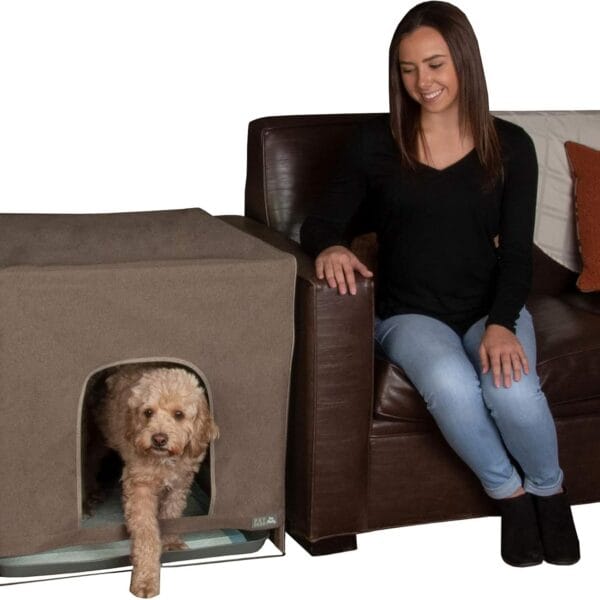 Pet Gear Pro Pawty, Potty Training Aid for Pee Pad/Grass Patch, Removable Tray Holds Pad Included, Hides Messes, Optional Wall Guard, Dog Litter Box, Pro Pawty ONLY- Medium, Espresso