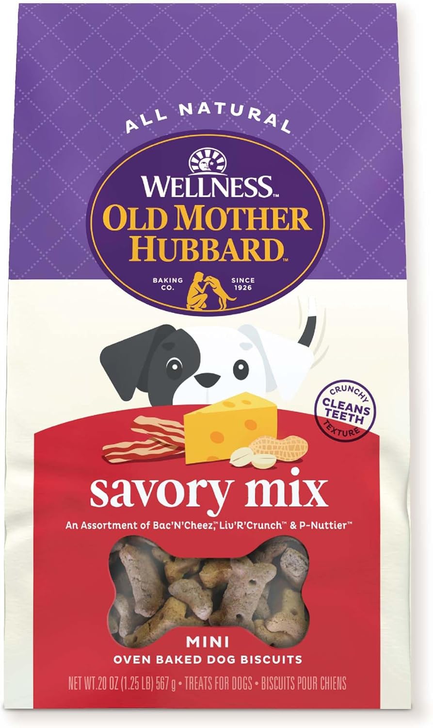 Old Mother Hubbard Wellness Savory Mix Dog Biscuits, Natural, Training Treats, Mini Size, (20 Ounce Bag) Old Mother Hubbard Wellness Savory Mix Dog Biscuits, Natural, Training Treats, Mini Size, (20 Ounce Bag)