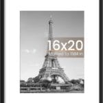 upsimples 16x20 Picture Frame, Display Pictures 11x14 with Mat or 16 x 20 Without, Wall Hanging Poster Frame, Black, 1 Pack