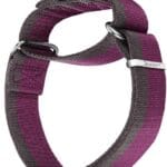 Martingale Collar 1.5 Inch Wide 1200D Extra Strong Nylon Dog Collar, No Pull Heavy Duty Dog Collar with 2-Color Stripe for Medium to XLarge Dogs (Extra Large, Purplish Red &Grey)
