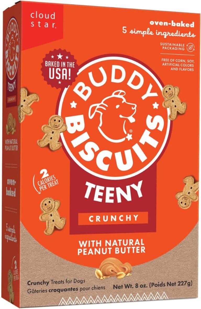 Buddy Biscuits 8 oz Box of Teeny Crunchy Dog Treats Made with Natural Peanut Butter