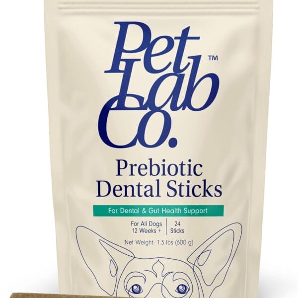 PetLab Co. Dental Sticks  Dog Dental Chews -Target Plaque & Tartar Build-Up at The Source - Designed to Maintain Your Dogs Oral Health, Keep Breath Fresh and Provide Digestive Help (24 Sticks)