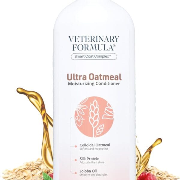 Veterinary Formula Smart Coat Complex Ultra Oatmeal Moisturizing Conditioner for Dogs, 17 Fl oz  with Colloidal Oatmeal & Jojoba  Leaves Coat Soft, Shiny, Hydrated, Strong, with Long-Lasting Scent