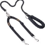 Mighty Paw Double Dog Leash with Rope Handle - Double Leash for Two Dogs No Tangle Design. Split Lead for 2 Pets. Adjustable to Fit All Sized Breeds. Reflective Dual Pet Lead for People with 2 Pups