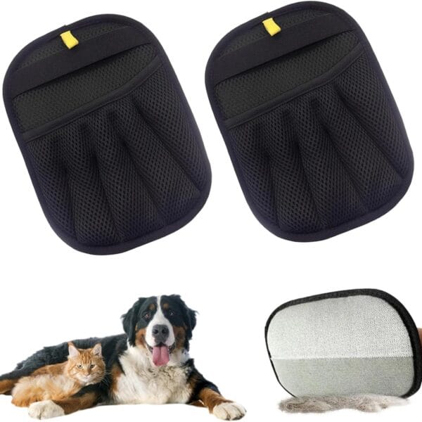 Pet Hair Remover Glove, 2 Pcs New Upgrade Efficient Grooming Gloves for Pet Hair, Reusable Dog Cat Hair Grooming Removal Tool for Couch Car Seat