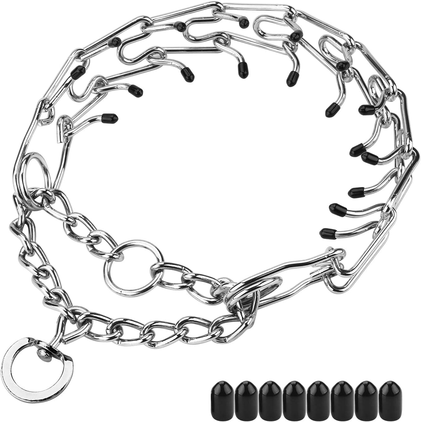Prong Collars for Dogs, No Pull Dog Collar, Dog Training Collar for Large Medium Small Dogs, Stainless Steel Adjustable with Comfort Rubber Tips (Large, 4.0mm, 23.6-Inch) Prong Collars for Dogs, No Pull Dog Collar, Dog Training Collar for Large Medium Small Dogs, Stainless Steel Adjustable with Comfort Rubber Tips (Large, 4.0mm, 23.6-Inch)