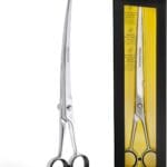 Tweezerman 9" Pet Grooming Scissors with Safety Round Tips, Professional Curved Grooming Shears for Medium to Large Dogs