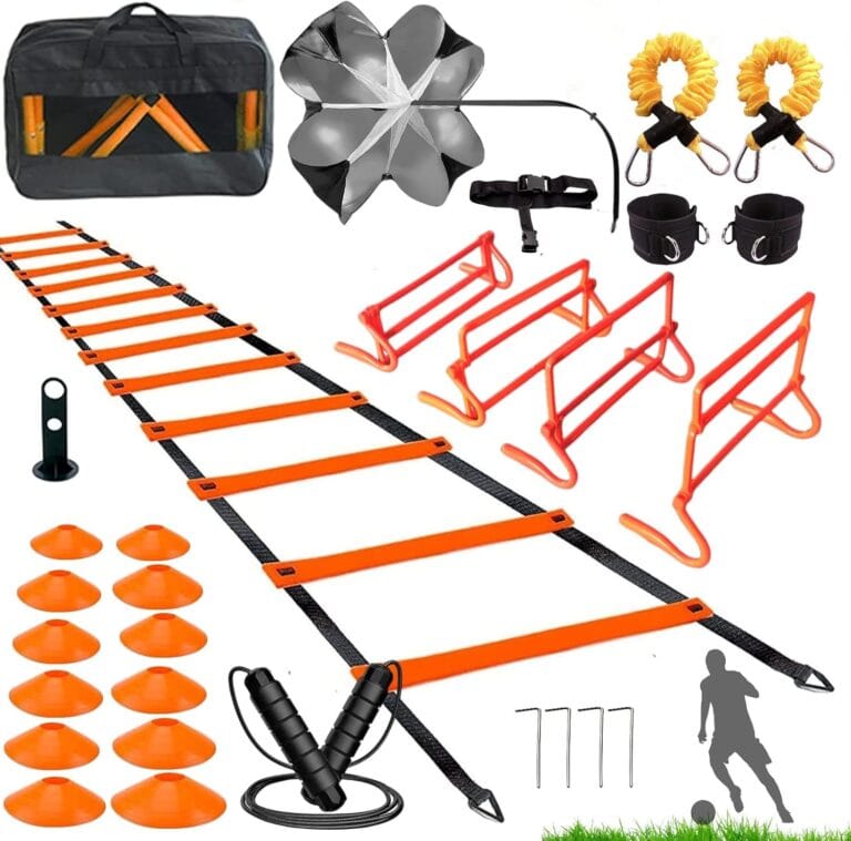 KATZEIST Agility Training Equipment, Kids Soccer Hurdles Agility Ladder Equipment Set Agility Training kit for Football, Soccer, Basketball Tennis,Speed Agility Training kit