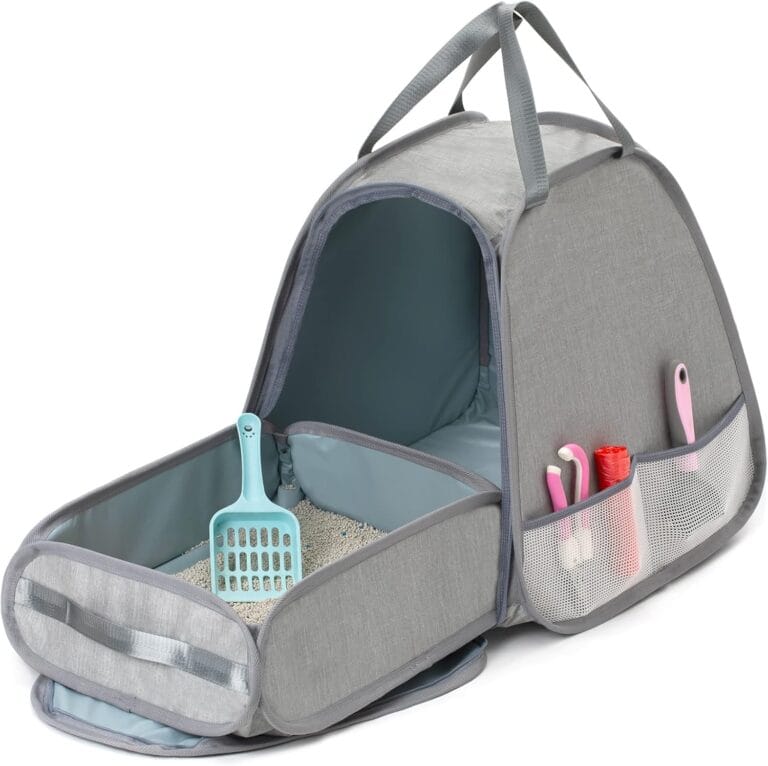 Collapsible Portable Cat Litter Box Standard for Travel Light Weight Leak-ProofSturdyPrevent Litter Scatter Design Easy to Clean Collapsible Travel Puppy CarrierPortable Cat Playpen