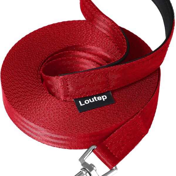 Dog Training Leash 15ft 20ft 30ft 50ft 100 feet - Extra Long Leash for Dogs with Padded Handle for Small Medium & Large Puppy Breed, Outdoor obedience, Agility Nylon Recall line Lead