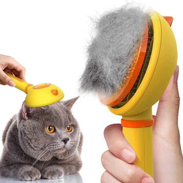 Cat Hair Brush with Release Button for Indoor Cats, Cat Grooming Brush for Long or Short Hair Dogs, Cat Combs for Pet Massage Self-Cleaning Cat Hair Brush